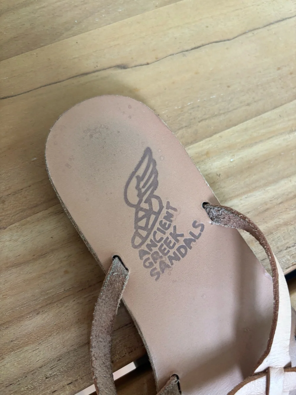 ANCIENT GREEK SANDALS Leather Armos Sandals Beige Leather Size 38